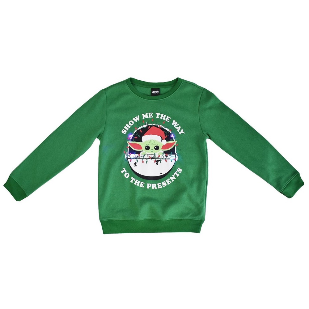 Green Star Wars Baby Yoda Grogu The Child Show Me The Way Presents Sweatshirt